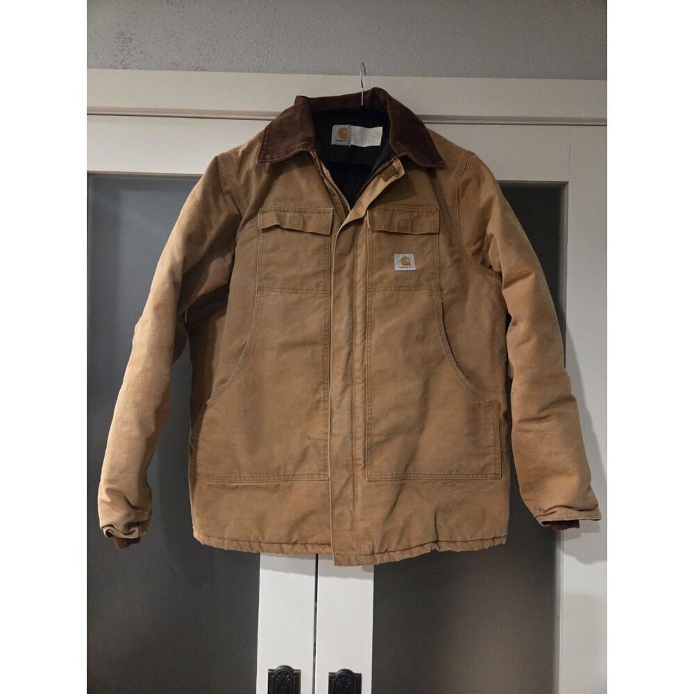 Vtg Carhartt Arctic Duck Canvas Chore Jacket Mens XL Brown Quilted Lined